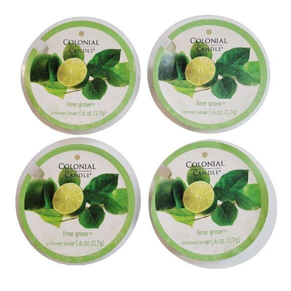 Colonial Candle Wax Simmer Snaps x4 Lime Grove Discontinued Scent Clean & Fresh - Picture 1 of 3